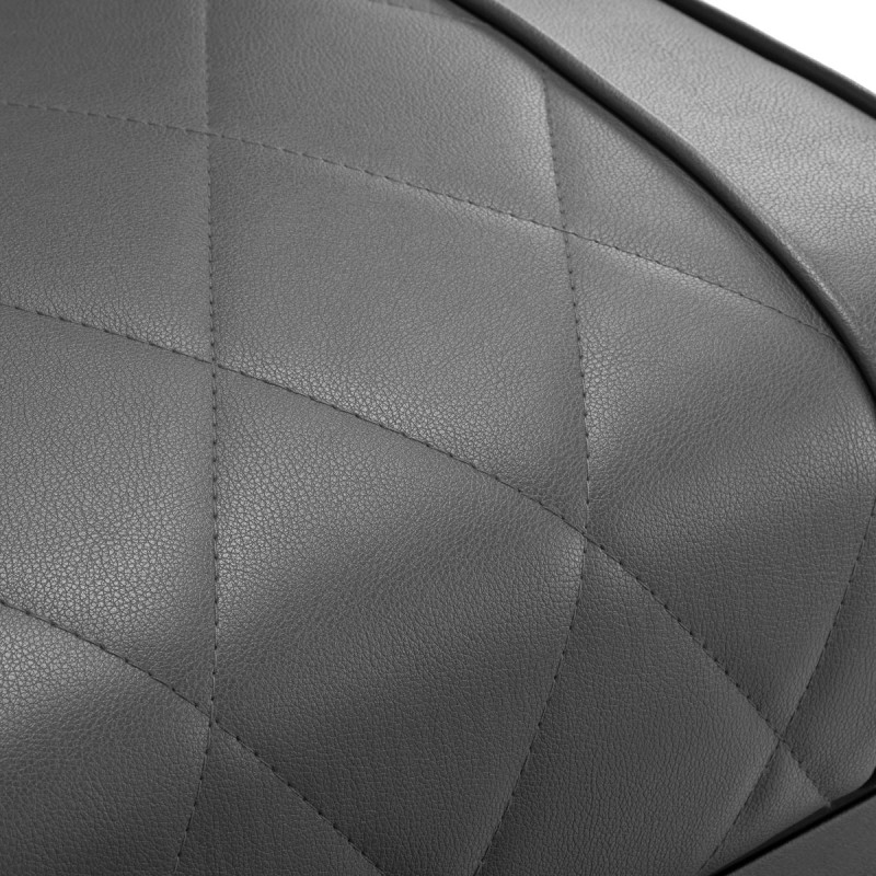 Fotel barberski Hair System BM88066B szary na czarnej podstawie