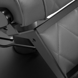 Fotel barberski Hair System BM88066B szary na czarnej podstawie