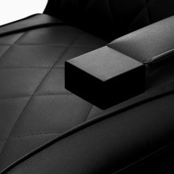 Fotel barberski Hair System BM88066B czarny na czarnej podstawie