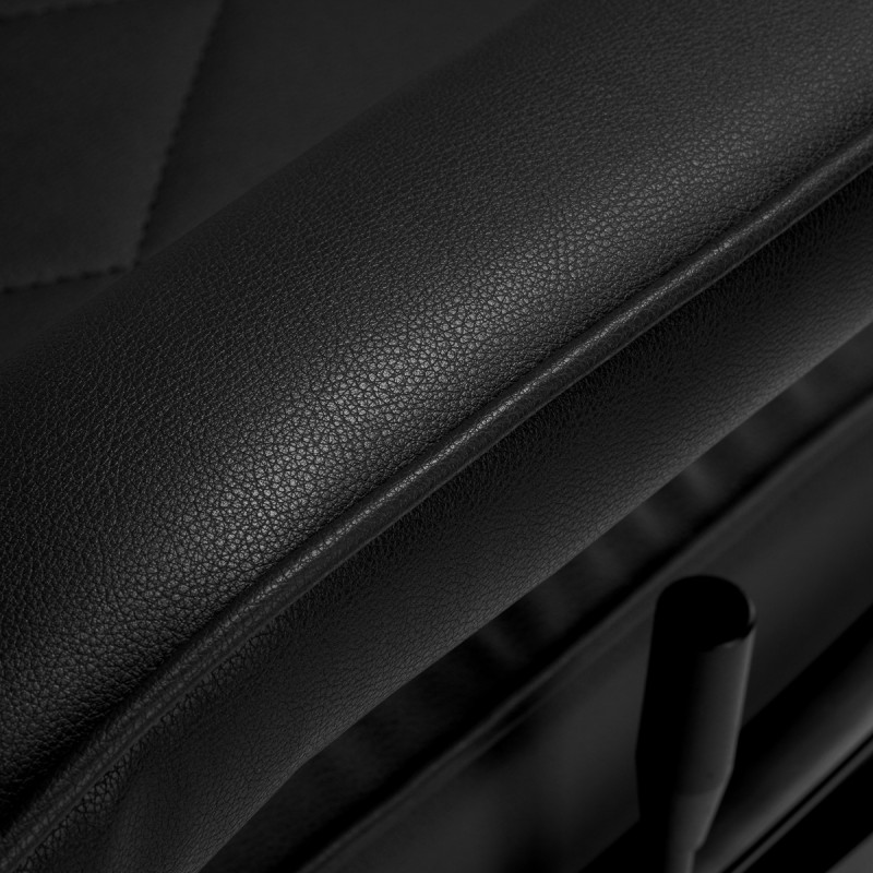 Fotel barberski Hair System BM88066B czarny na czarnej podstawie