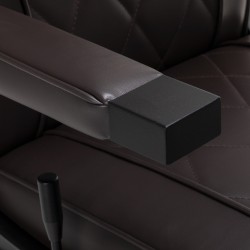 Fotel barberski Hair System BM88066B brązowy na czarnej podstawie