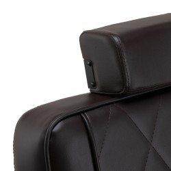 Fotel barberski Hair System BM88066B brązowy na czarnej podstawie