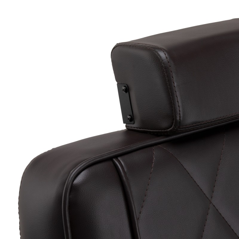 Fotel barberski Hair System BM88066B brązowy na czarnej podstawie