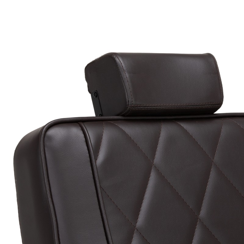 Fotel barberski Hair System BM88066B brązowy na czarnej podstawie