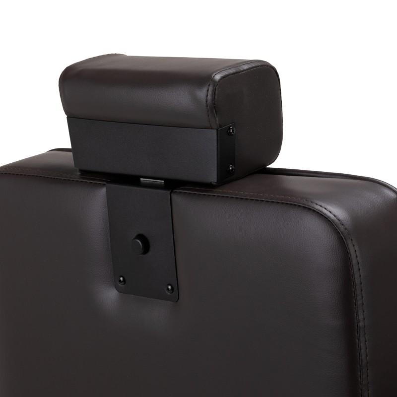 Fotel barberski Hair System BM88066B brązowy na czarnej podstawie