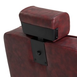 Fotel barberski Hair System BM88066B bordowy na czarnej podstawie