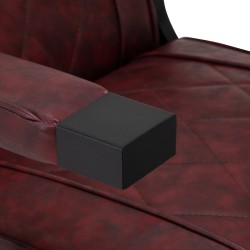 Fotel barberski Hair System BM88066B bordowy na czarnej podstawie