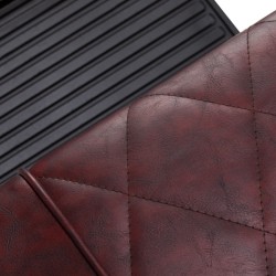 Fotel barberski Hair System BM88066B bordowy na czarnej podstawie