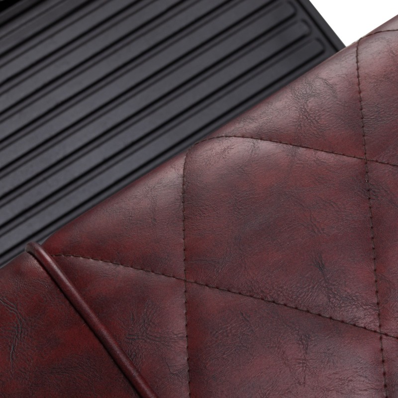 Fotel barberski Hair System BM88066B bordowy na czarnej podstawie