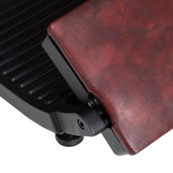 Fotel barberski Hair System BM88066B bordowy na czarnej podstawie