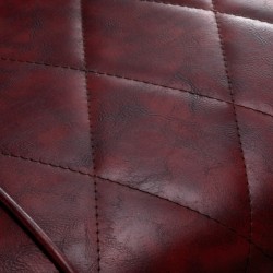 Fotel barberski Hair System BM88066B bordowy na czarnej podstawie