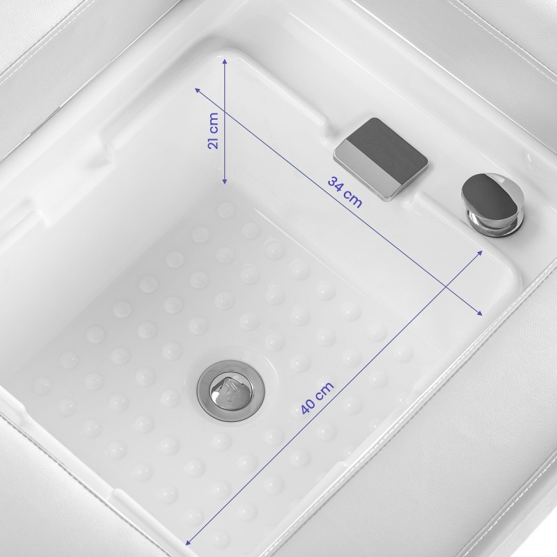 Myjnia fryzjerska z leżanką Head Spa Gabbiano Bali biała