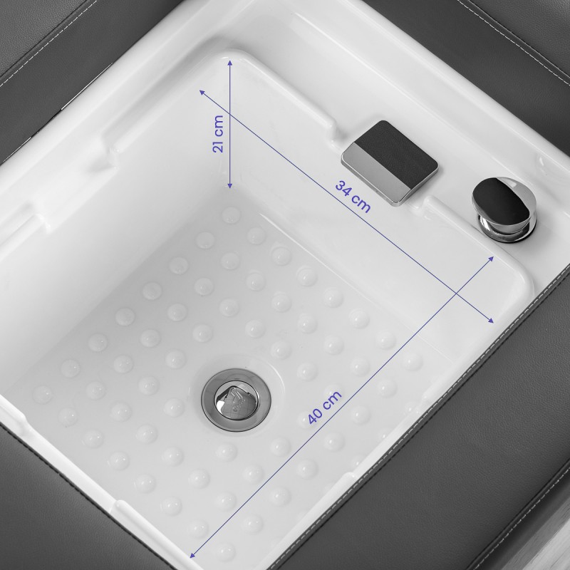 Myjnia fryzjerska z leżanką Head Spa Gabbiano Bali szara