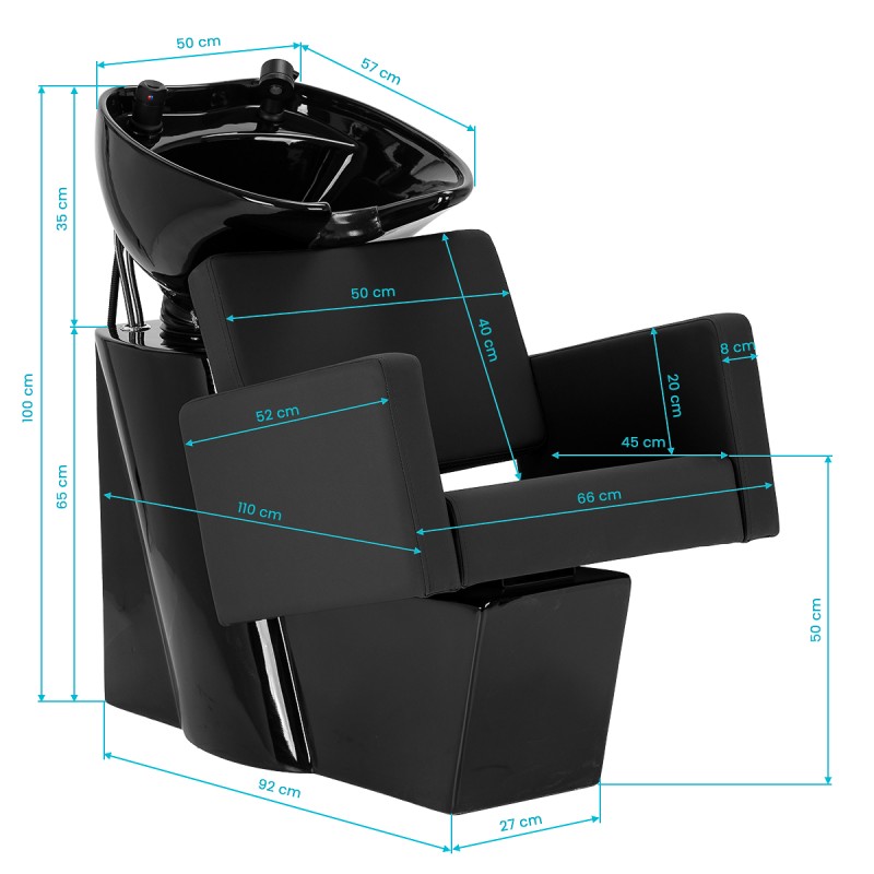 Myjnia fryzjerska Gabbiano Vitoria czarna