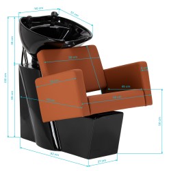 Myjnia fryzjerska Gabbiano Vitoria brązowa