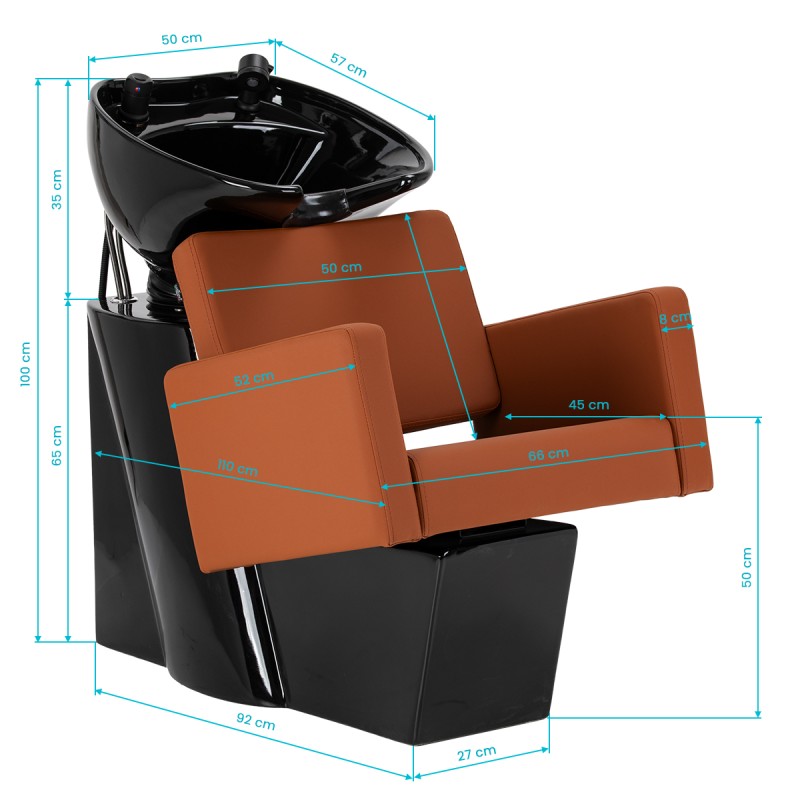 Myjnia fryzjerska Gabbiano Vitoria brązowa