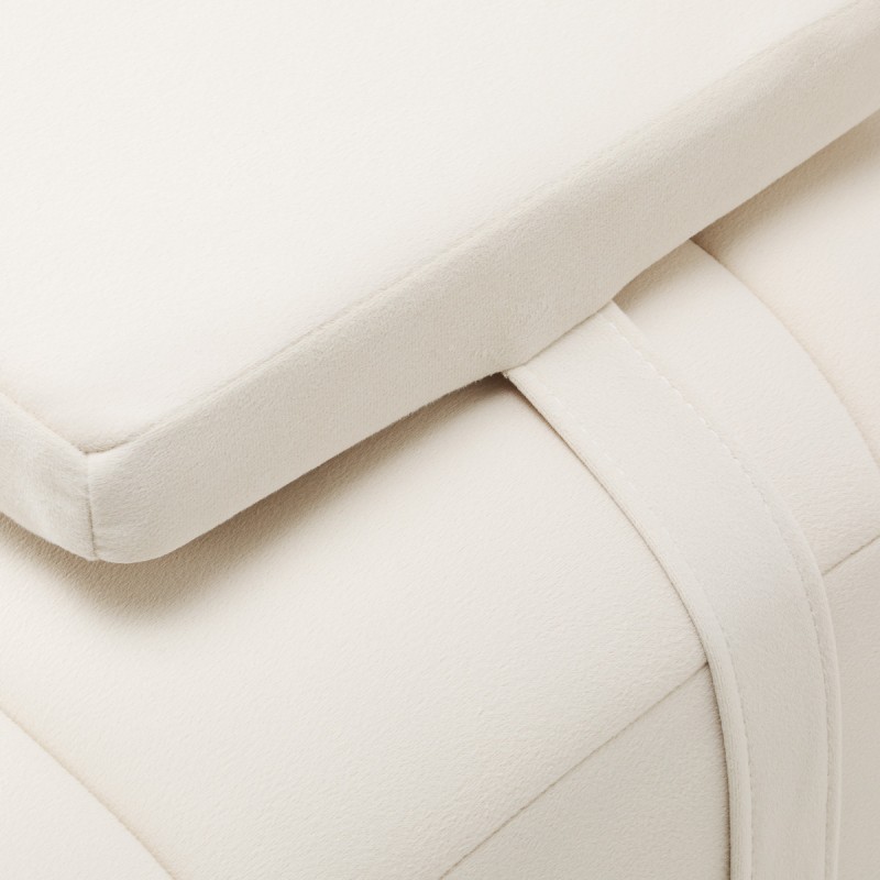 Fotel zabiegowy do rzęs Sillon Umbra biały welur ze złotą podstawą