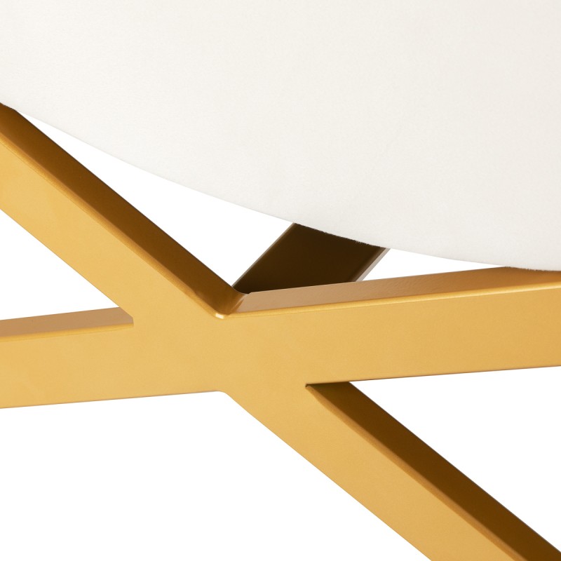 Fotel zabiegowy do rzęs Sillon Umbra biały welur ze złotą podstawą