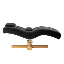 Fotel zabiegowy do rzęs Sillon Corona czarny welur ze złotą podstawą