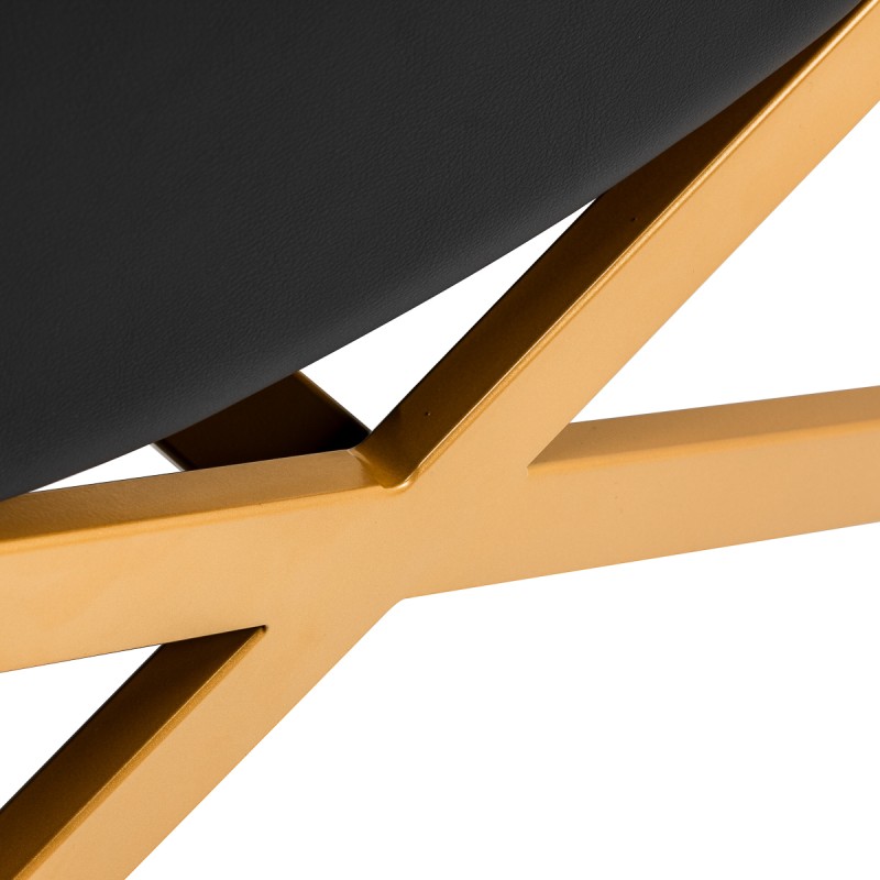 Fotel zabiegowy do rzęs Sillon Alba czarny ze złotą podstawą