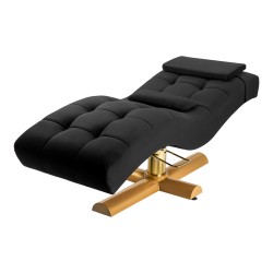 Fotel zabiegowy do rzęs Nolissan Nocaro czarny welur -Łóżka kosmetyczne- 