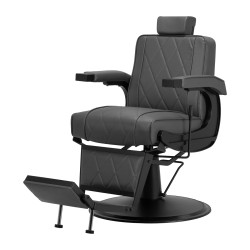Fotel barberski BM88066B szary na czarnej podstawie -Fotele barberskie- 