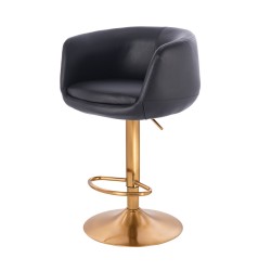 Fotel Hr333W Czarny Złota Podstawa | Ekoskóra, Solidny