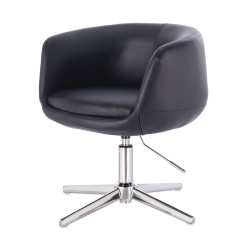 Fotel Hr333Cross | Solidny Ekoskóra Czarny Chromowana