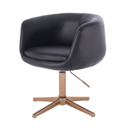 Fotel Hr333Cross Czarny Złota Podstawa | Ekoskóra Pro