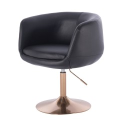 Fotel Hr333N Czarny Złota Podstawa | Ekoskóra Premium