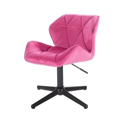 Hoker PetyrCross malinowy welurowy czarna podstawa -Fotele Welurowe- 