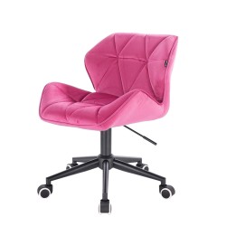 Fotel Hr111K Malinowy Welur Czarna Podstawa | Solidny