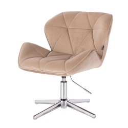 Hoker obrotowy Petyr Cross | Latte welur -Fotele Welurowe- 