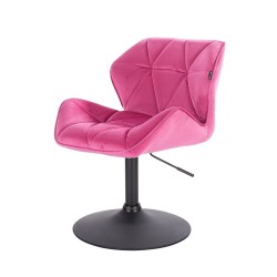 Fotel Hr111N Malinowy Welur Czarna Podstawa | Elegancki