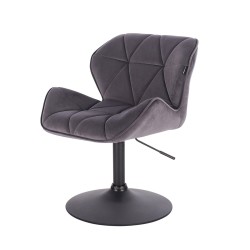 Fotel Hr111N Grafitowy Welur Czarna Podstawa | Welurowy