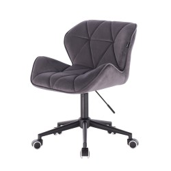 Fotel Hr111K Grafitowy Welur Czarna Podstawa|Welur Pro