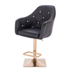 Fotel BLINK HR Kw Czarny Złota Podstawa | Ekoskóra Pro