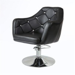 Fotel Hr-830H Czarny | Profesjonalny, ekoskóra, srebrna
