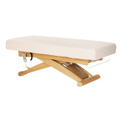 Leżanka SPA Sillon Siesta kremowa z jasnobrązową podstawą