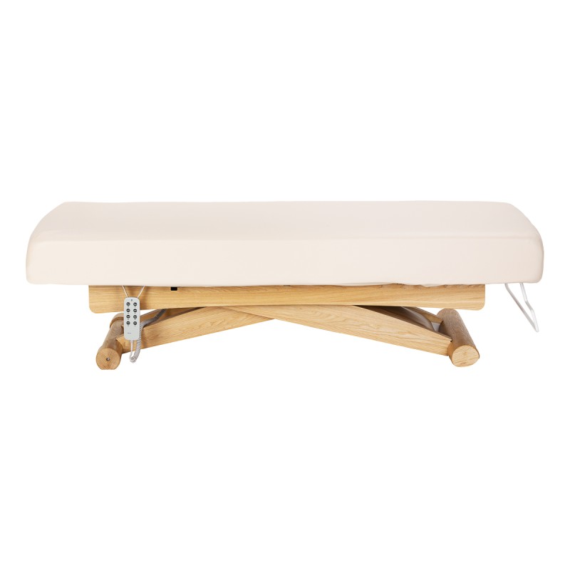 Leżanka SPA Sillon Siesta kremowa z jasnobrązową podstawą