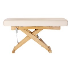 Leżanka SPA Sillon Siesta kremowa z jasnobrązową podstawą