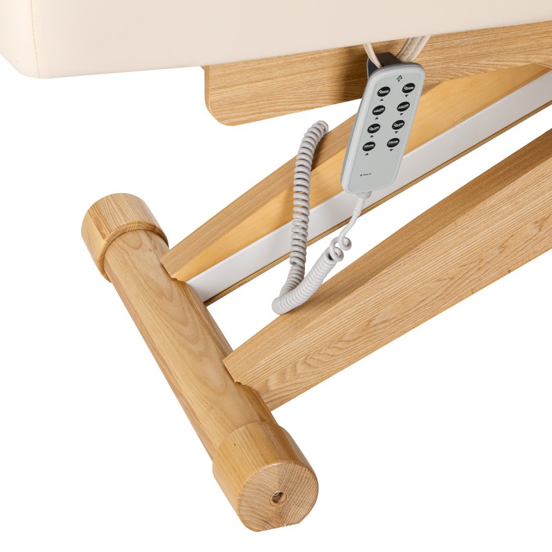 Leżanka SPA Sillon Siesta kremowa z jasnobrązową podstawą