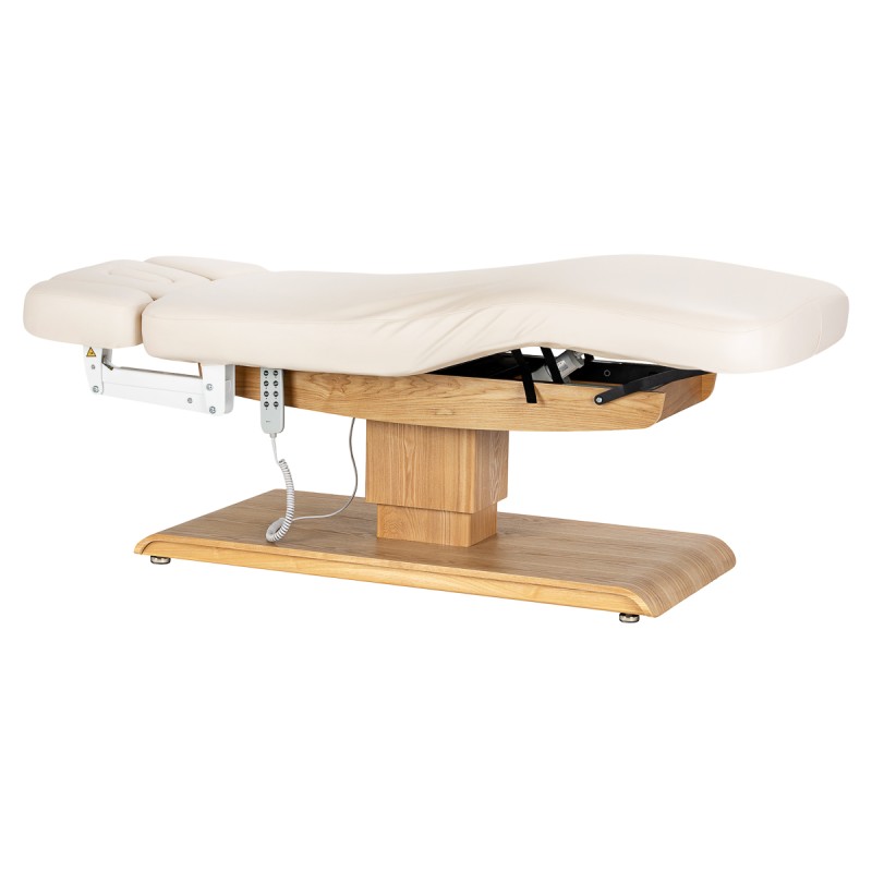 Leżanka SPA Sillon Relax kremowa z jasnobrązową podstawą