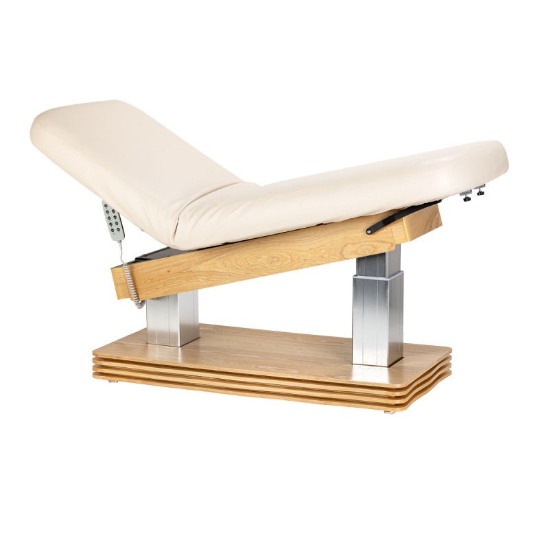 Leżanka SPA Sillon Comfort kremowa z jasnobrązową podstawą