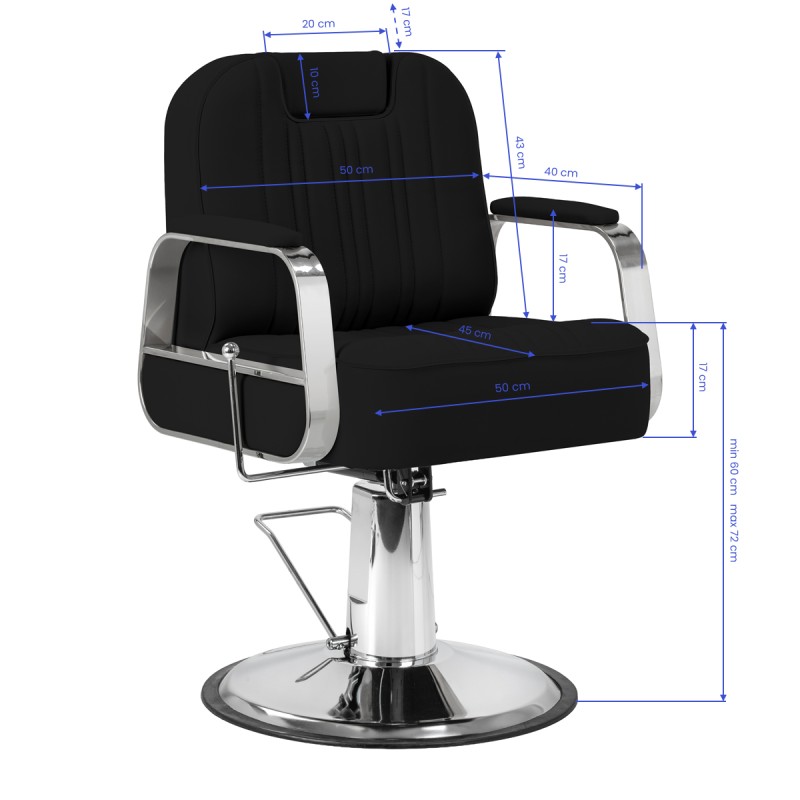 Fotel barberski Gabbiano Rufo czarny