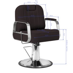 Fotel barberski Gabbiano Rufo brązowy