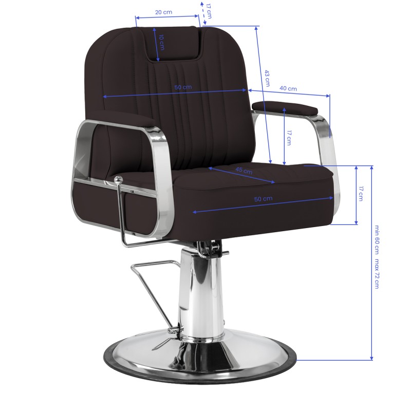 Fotel barberski Gabbiano Rufo brązowy