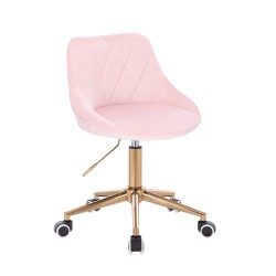 Hoker Hr1054K Pudrowy Róż Welur Złota Podstawa