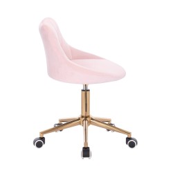 Hoker Hr1054K Pudrowy Róż Welur Złota Podstawa