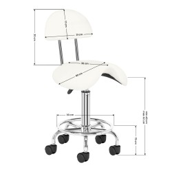 Taboret kosmetyczny 6001 biały
